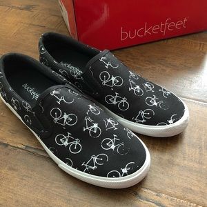 Bicycle print vans slip-on style shoes sneakers